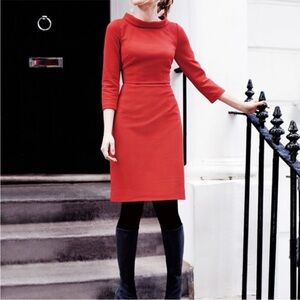 Boden Zoe Ribbed Ponte Dress Pepper Red